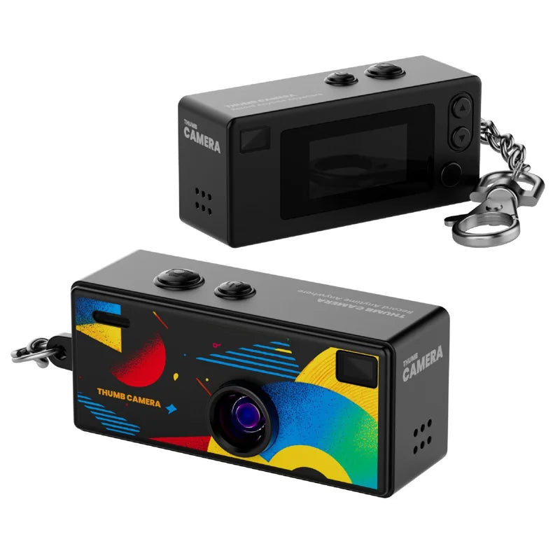 Thumb Camera in black, front and back